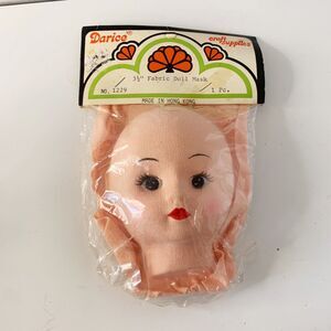 Darice Craft Supplies Fabric Doll Mask 3.5" #1229 Hong Kong Vintage NOS